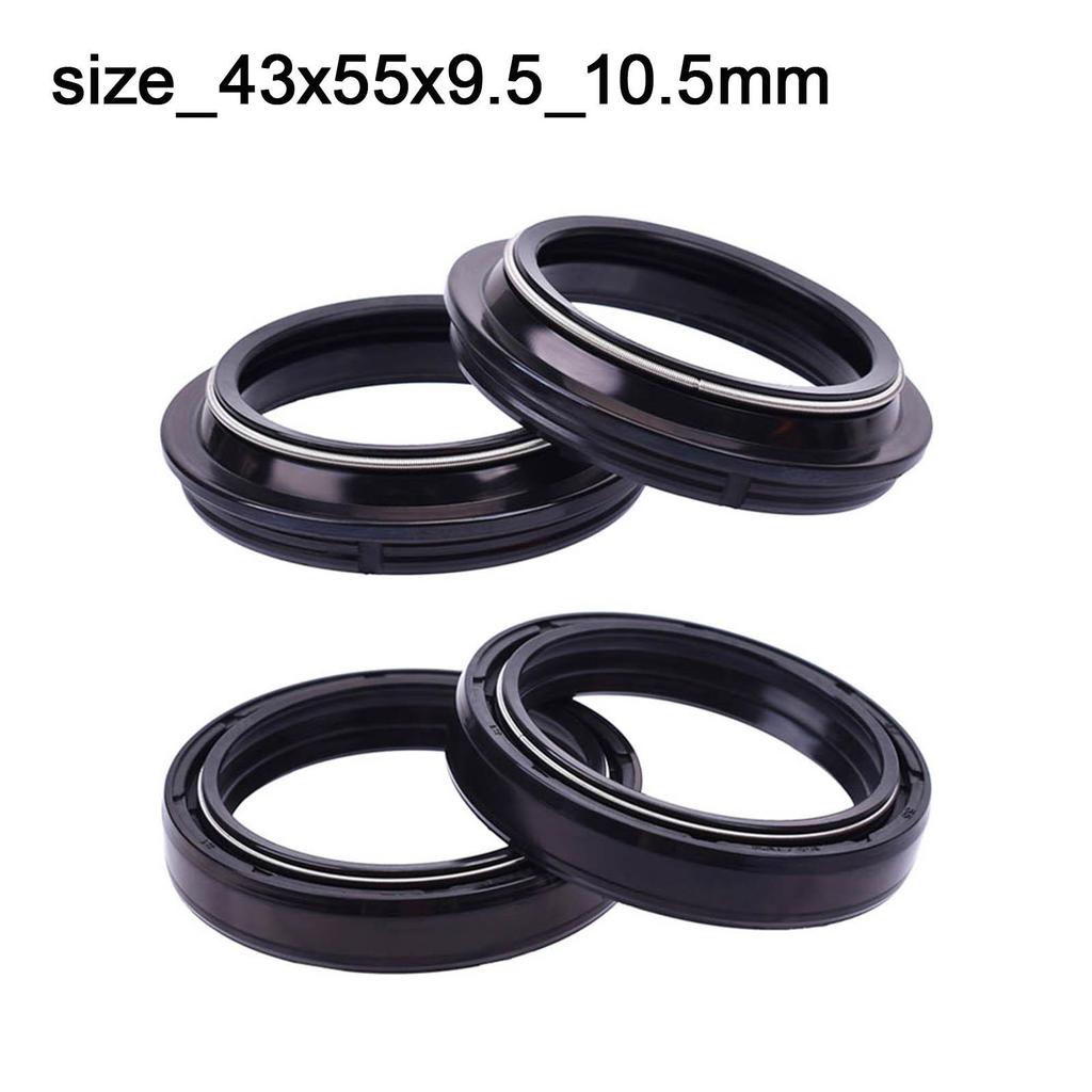 Motorcycle Front Fork Shock Absorber Protector Oil Seal and Dust Kit,43x55x9.5/10.5mm,