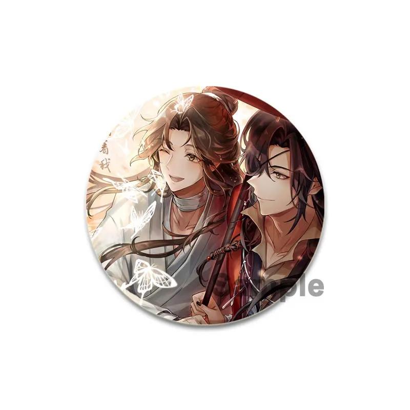 

32/44/58 мм брошь «Благословение небесного чиновника» на рюкзаке, круглые броши ручной работы, значки Xie Lian Hua Cheng, значки-аниме для одежды 32mm