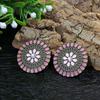 Vintage Bohemian Round Drop Earrings for Women Ethnic Simple Drop Oil Flower Shaped Temperament Earrings Female Jewelry