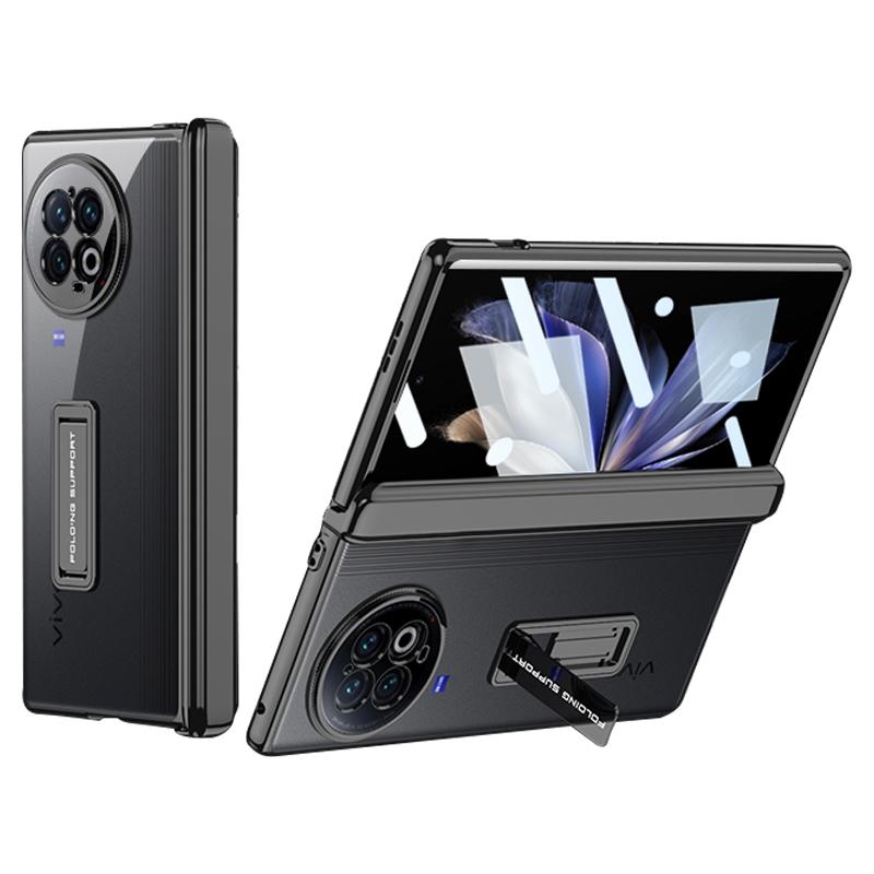 

GKK For vivo X Fold2 Hard PC Kickstand Phone Case Magnetic Shockproof Cover with Tempered Glass Film Black