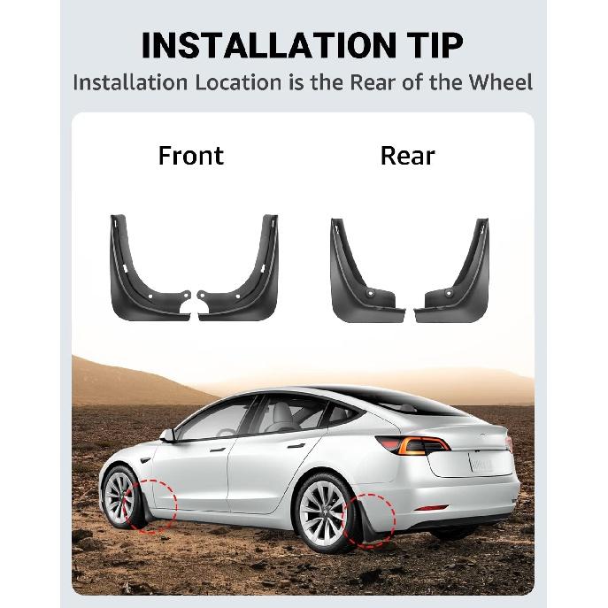 Schmutzfänger Kotflügel für Tesla Model 3 Y 2017-2022 2023 Kunststoff-Spritzschutz Kotflügel 4 Teile/satz Schwarz Weiß Carbon Fiber