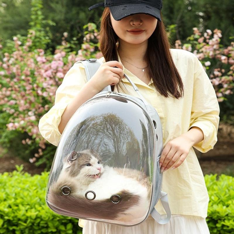 1Pcs Pet Carrier Bag Capsule Bag Large Capacity Cat Bag Carrier Portable Pet Outdoor Travel Transparent Backpack For Dog Cat
