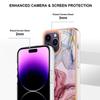 YB IMD Series-16 Style-E For iPhone 16 Pro TPU Case Marble Pattern Electroplating Phone Cover