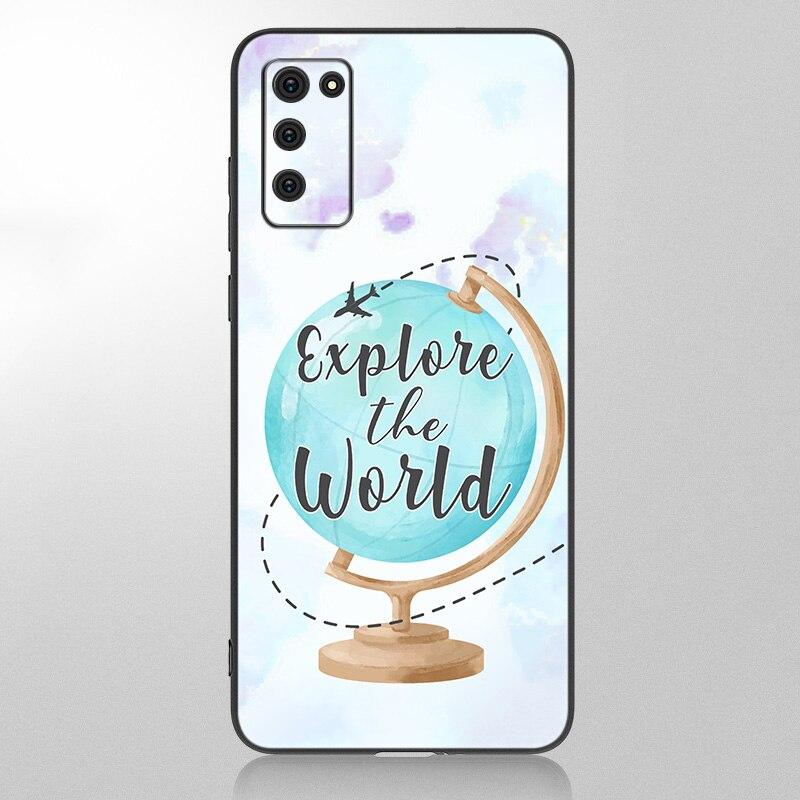 Lustige Reise Karte Telefon Fall Für Samsung Galaxy A12 A02S A22 A32 A52 A72 A71 A51 A41 A31 A21 A11 A50 a70 A10S A20S Schwarz Abdeckung