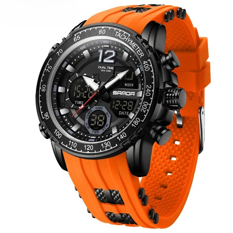 New Men's Wristwatch Waterproof Alarm Clock Multi-function Double Display Electronic Sports Watch LED Digital Quartz Clock