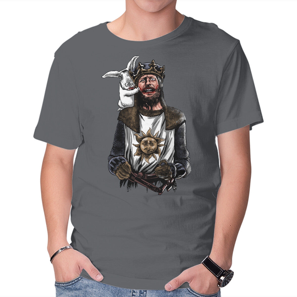 Unisex Crew Neck T-Shirt The Killing Rabbit Graphic Short Sleeve Casual Tee XS