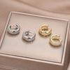 925 Silver Cubic Zirconia Earrings For Women Vintage Designer Small Round Cilcle Earrings Party Hypoallergenic Jewelry