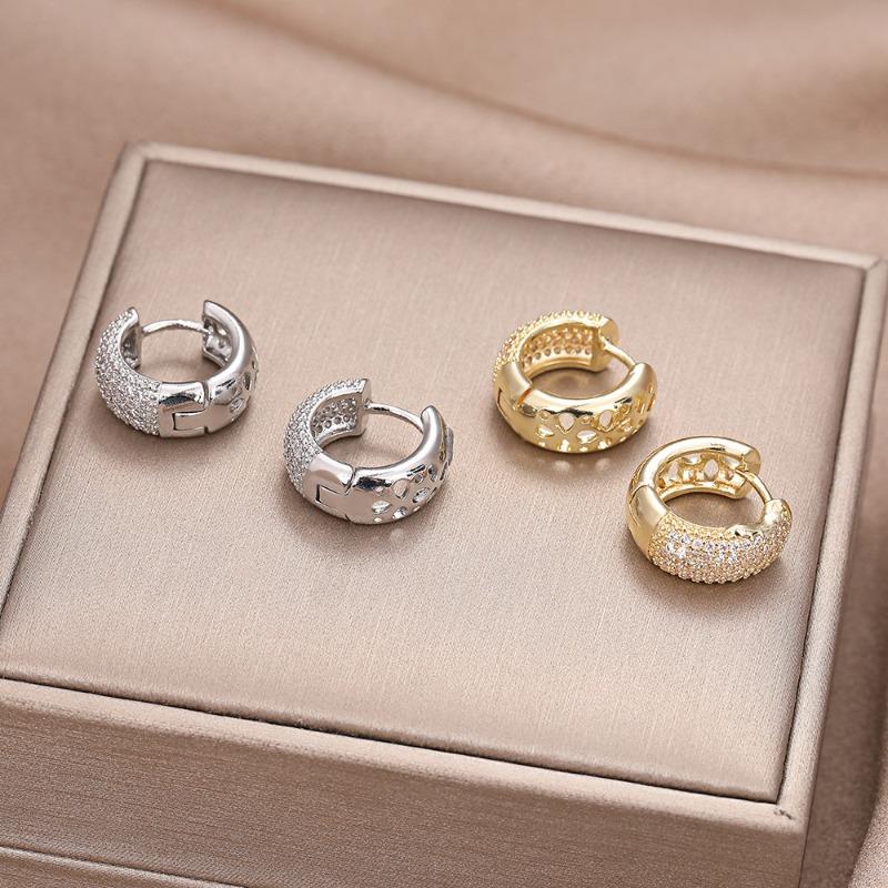 925 Silver Cubic Zirconia Earrings For Women Vintage Designer Small Round Cilcle Earrings Party Hypoallergenic Jewelry