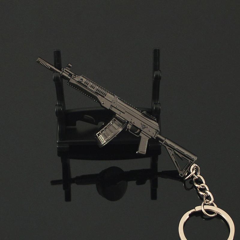 1Pcs Mini Rpk16 Machine Gun Model Alloy Small Gun Keychain Pendant Toy Gun Model Pendant Car Key Chain Car Key Ring Gift For Boy