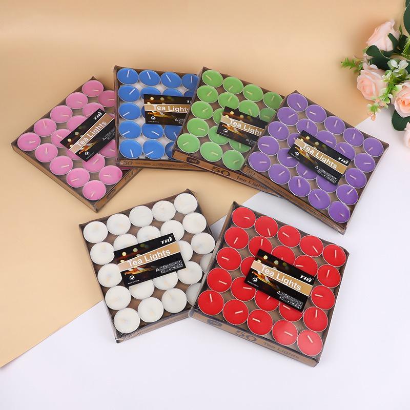 50 buc Lumânări Pastilă Fără Fum Lumânări Atmosferă Romantică Aniversări Petrecere de Nuntă Decor Hotel Lumânare Pastilă Inodoră