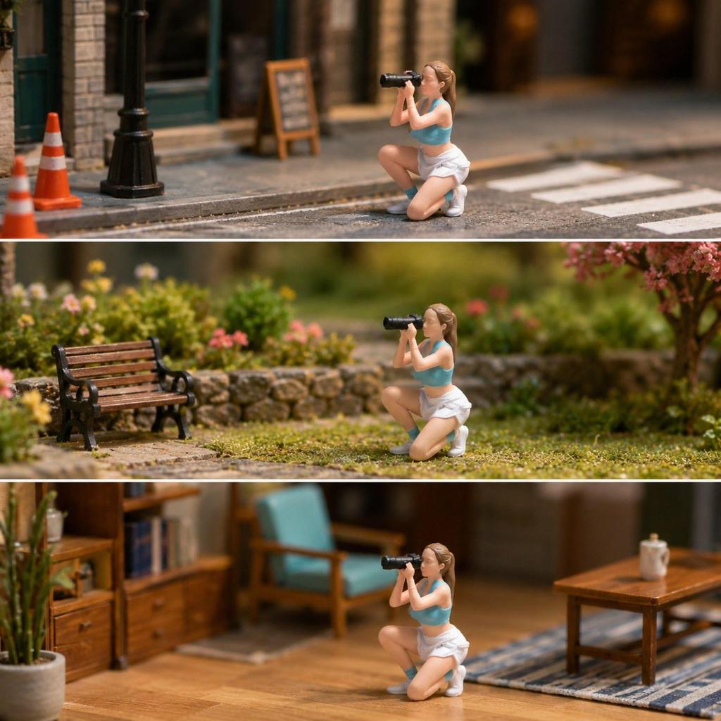 1/64 Miniature Figures Model Action Figure Hand Painted Garage Scene People Resin Collection Desk