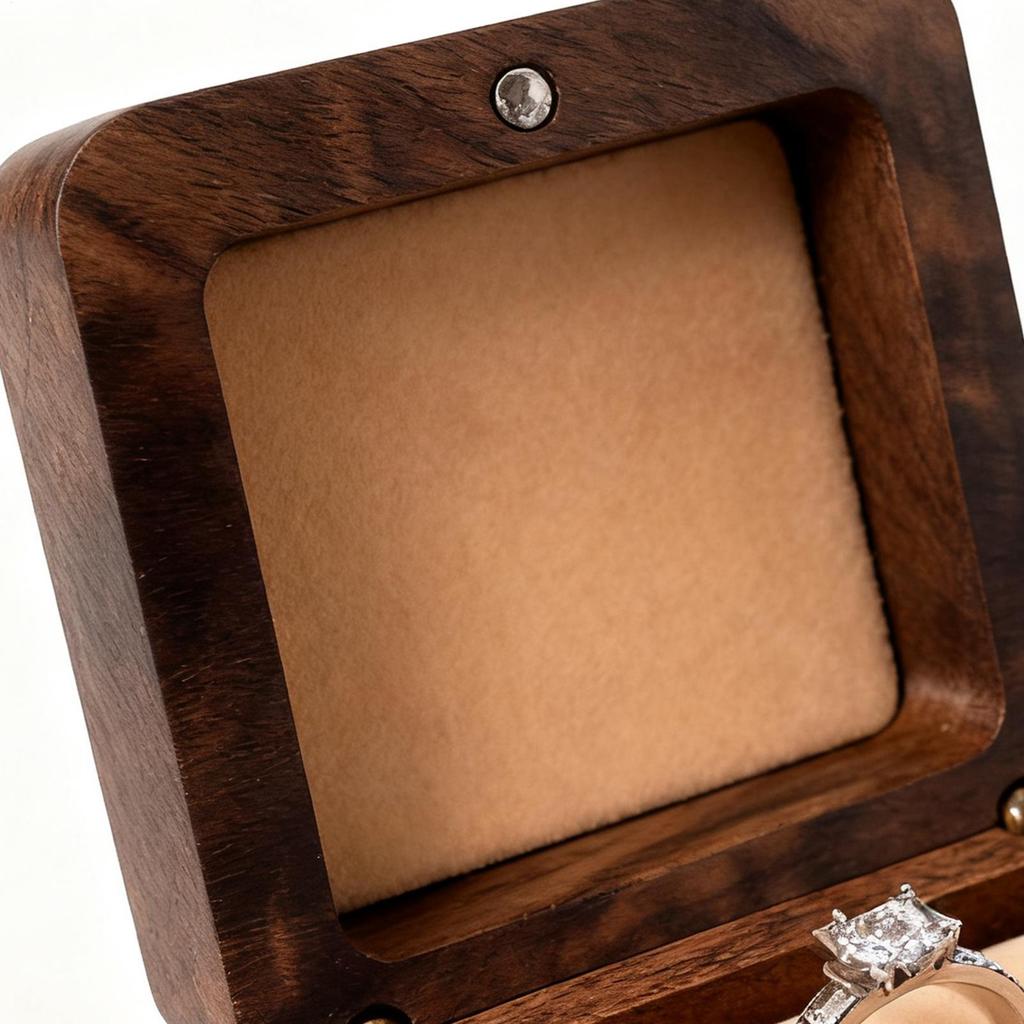 Wooden Ring Box Finger Jewelry Holder Case Double Slots Wooden Wedding Ring Box For Engagement Proposal Women Ceremony Travel
