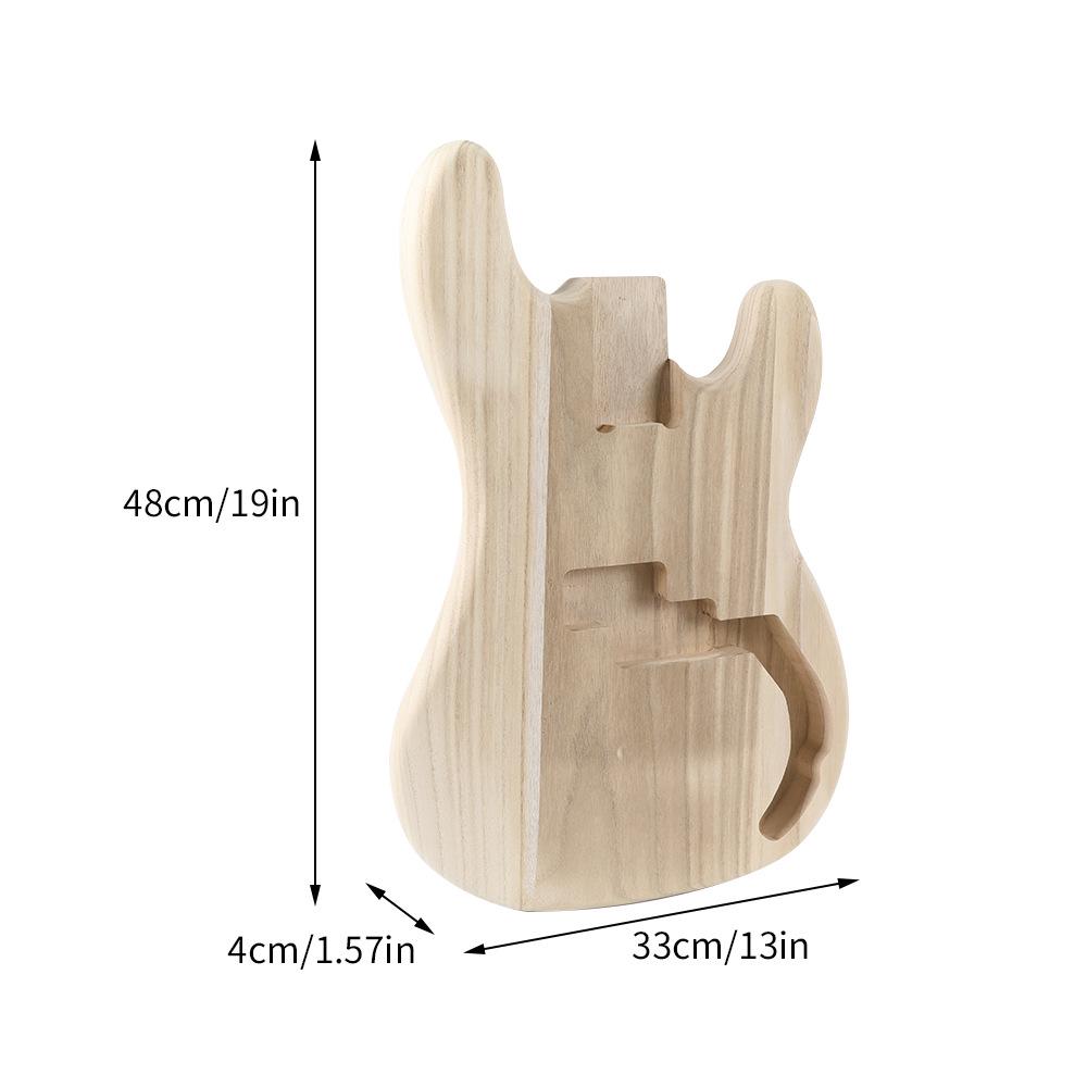 PB-T02 Bass Guitar Body in Paulownia Wood, Raw Wood Finish