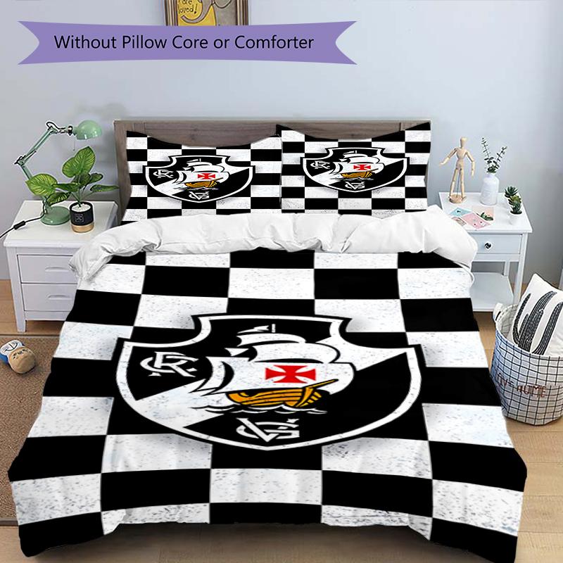3pcs Football Team (45) Design Cover Set - HD Printed Bedding with 1 Cover and 2 Pillowcases - Perfect for Home and Dorm Decor