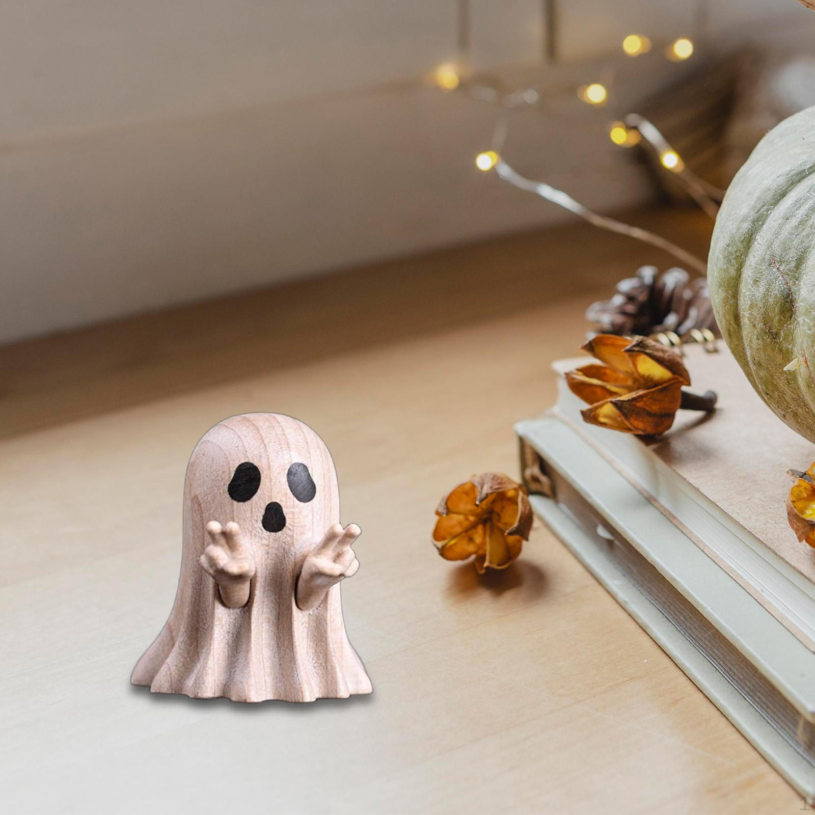 

Desk Decoration Miniature Tabletop Ornament Wooden Statue Cute Suitable for Halloween Bedroom Home Style B