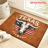Door Mat Outdoor USA Red White Blue Welcome Rug Patriotic Mat Non-Slip Independence Day Freedom Memorial Day Indoor Entrance Outside Porch Front Decor