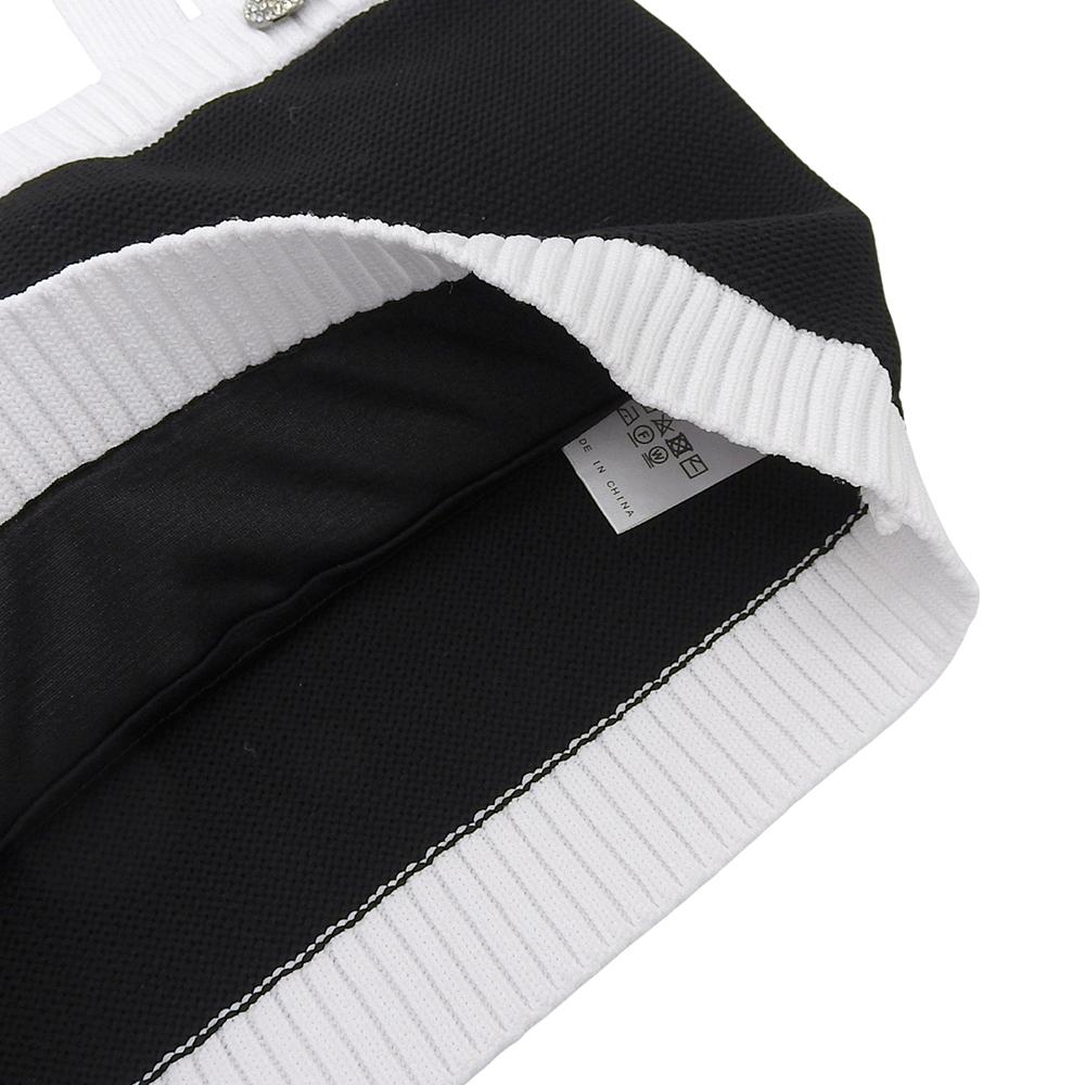 Sheller Beautiful Bijou Button Knit Bustier Top, Women's, Black and White, Size F (SL191040520) Tops F Black WhiteUsed