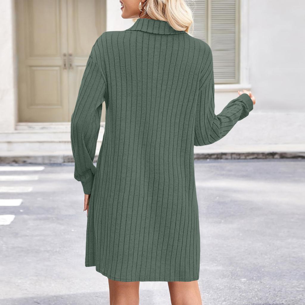 Women's Fashionable Long-sleeved Straight-leg Loose Base Dress