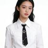 Student Pre Tied Neck Ties Preepy Look Pearls Star Metal Chain Dark Tie Cravat Neck Wear Accessories