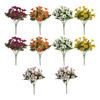 Outdoor Artificial Flowers Fake Silk Chrysanthemum Bundle Simulated Flowers Autumn Uv Resistant Thanksgiving Halloween Decor