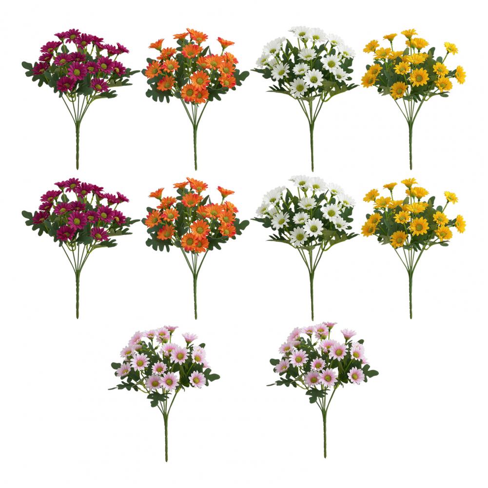 Outdoor Artificial Flowers Fake Silk Chrysanthemum Bundle Simulated Flowers Autumn Uv Resistant Thanksgiving Halloween Decor