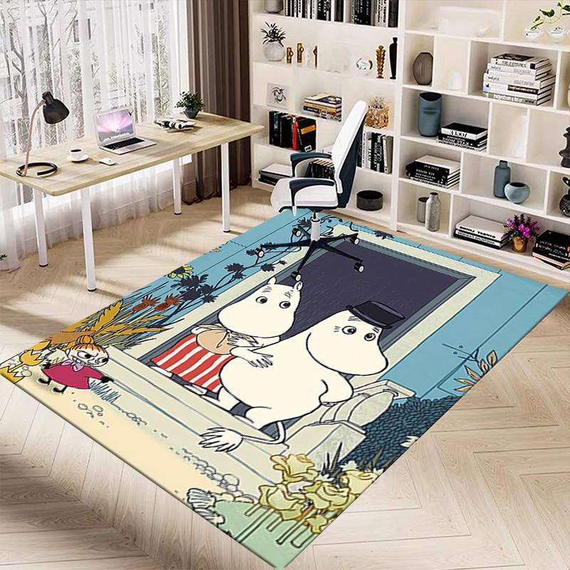 Moomin Family Carpet For Playroom Bedroom Living Room Sofa Home Decorkids Game Area Rug Nonslip Floor Mat