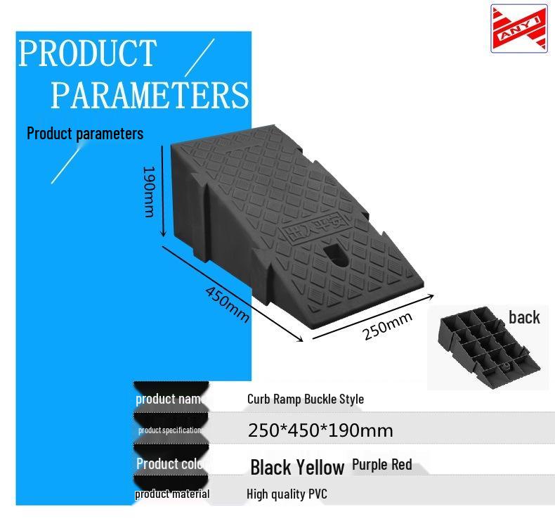 Portable Plastic Triangular Curb Ramp for Cars and Homes