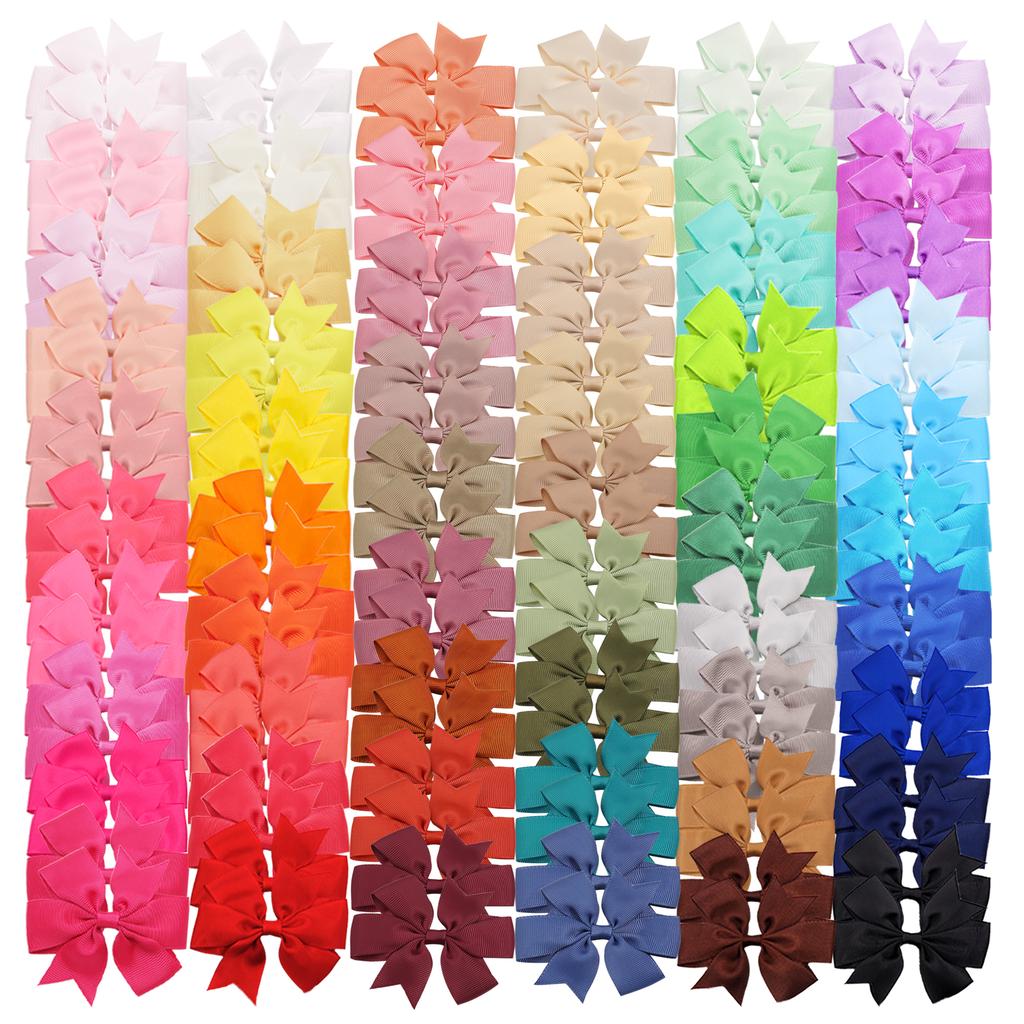 10/20Pcs Grosgrain Ribbon Solid 3.5Inch Hair Bows With Clip For Girls Hair Clips Hairpin Barrettes Headwear Kids Hair Accessorie