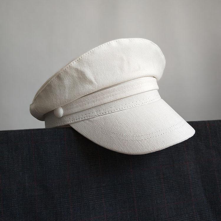 2025 Koreanische flache Schirmmütze - Leinen-Baumwolle Nautische Künstlerkappe, Minimalistisch einfarbig Frühling Sommer Atmungsaktiv Unisex