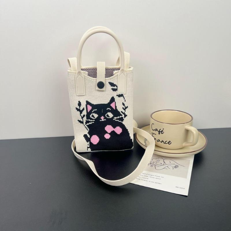 Ns Mobile Phone Bag Cartoon Cute Niche Design Knitted Bag Versatile Messenger Shoulder Bag Change Bag Cute Style