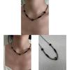 Geometric Tiger Eye Bead Pendant Necklace With Handcrafted Design For Unisex Fashion Accessory