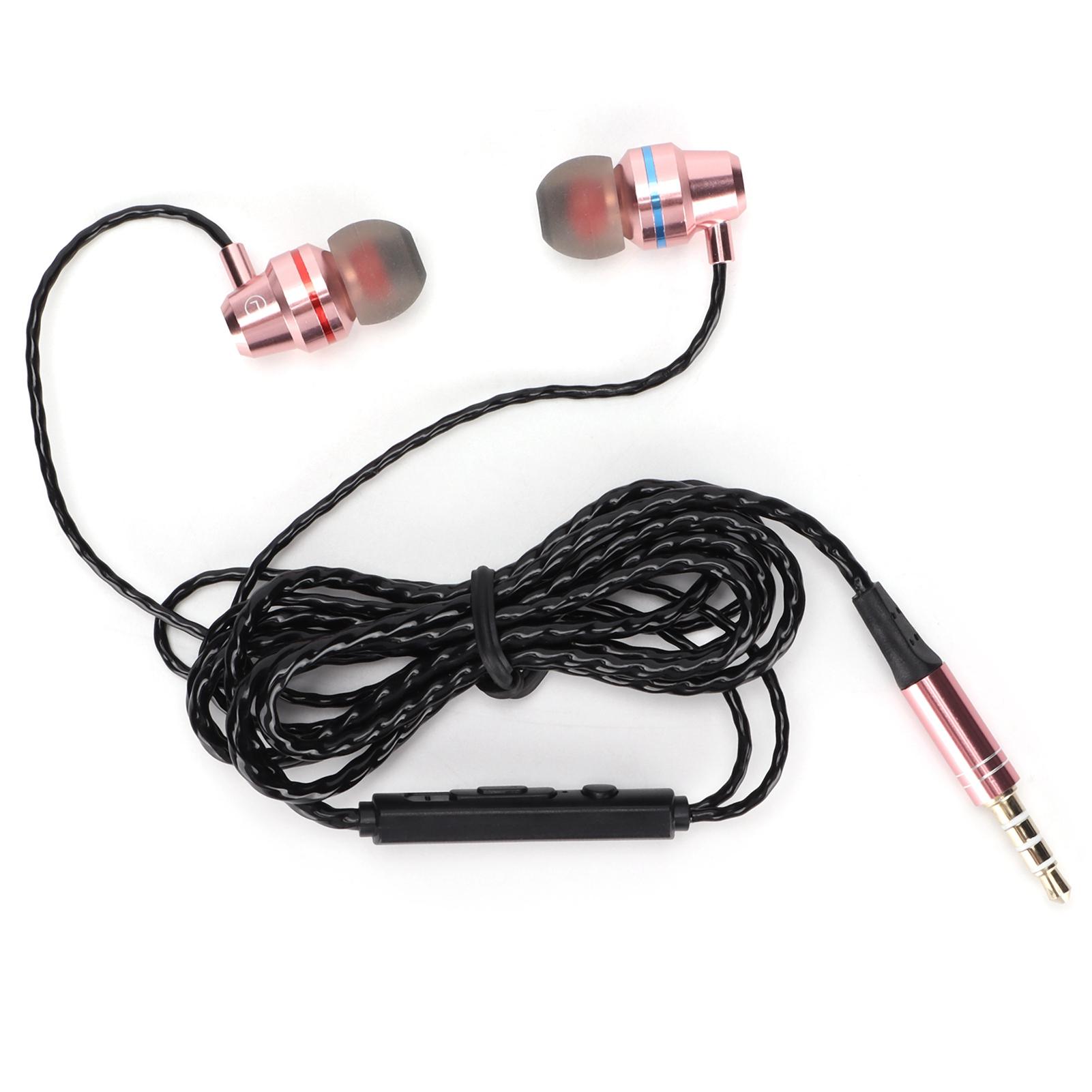 

3.5mm Wired Earbuds with Microphone Metal Heavy Bass Wired InEar Headphones for Smartphones Laptops MP3