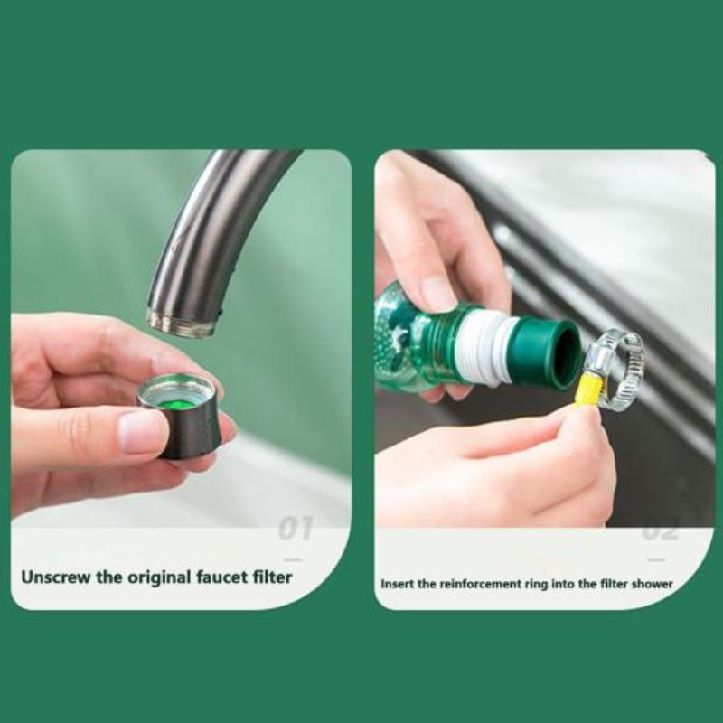 Faucet Filter Retractable Splash Head Water Purification Even Water Distribution Mineral Filtration Easy Installation Shower for Kitchen
