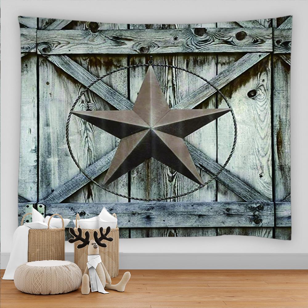 Wunderschöner Retro-Wandteppich aus Holz zum Aufhängen Musik Cowboy Wohnheim Wandstoff Heimzimmerdekor Wanddeko