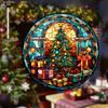 Christmas Vintage Truck Lighthouse Suncatcher Window Decor Wreath Sign Scene, Novelty Home Decor, Perfect Durable for Bedroom