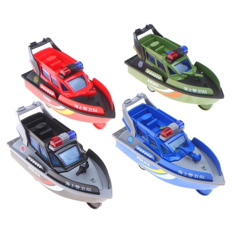 Inertia Toy Boat Police Fire Patrol Ship Model Friction Powered Toy For Kids Boys And Girls Birthday Gifts