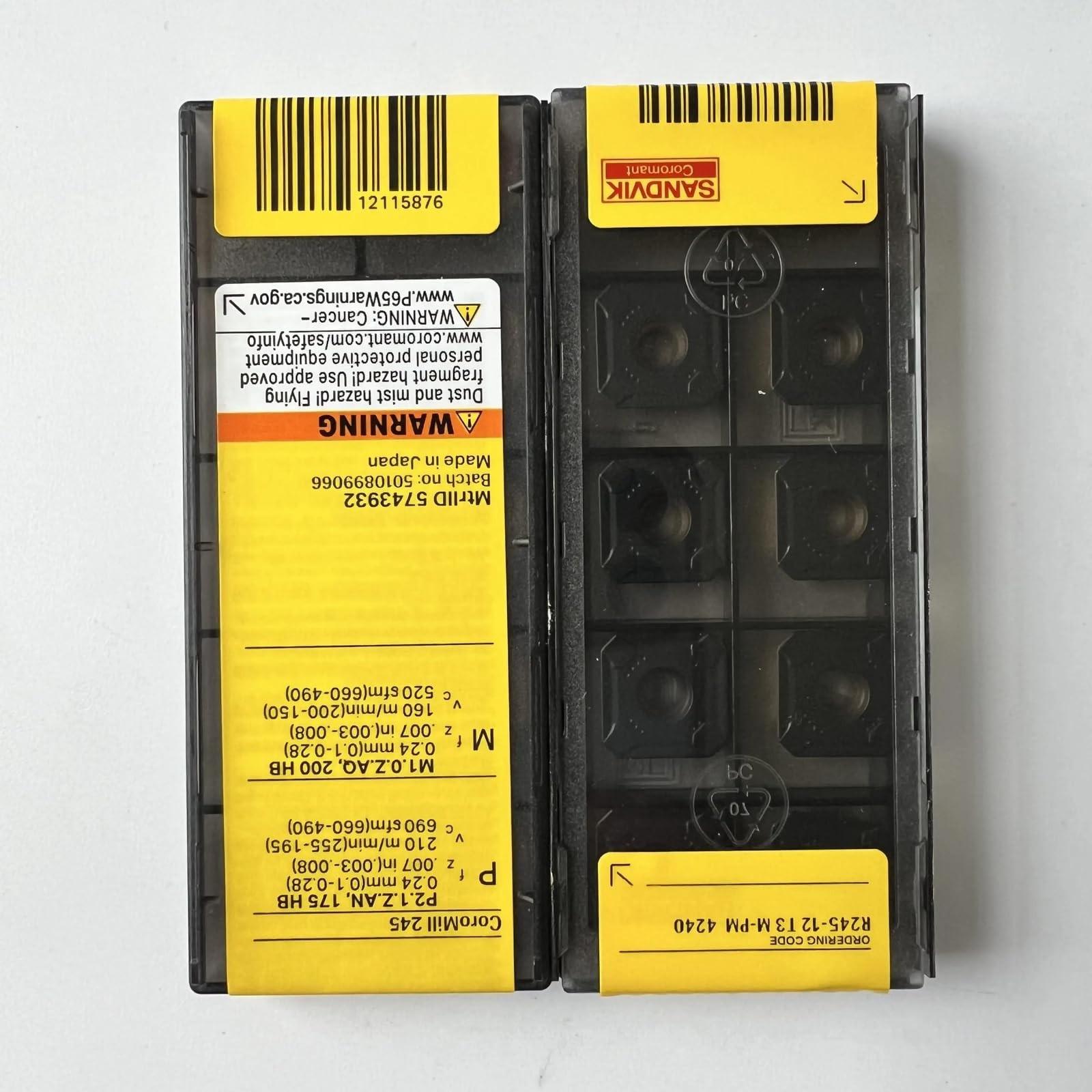 

Original Sandvik / R245-12T3M-PM 4240 /CNC lathe carbide blade tool 10 Pcs