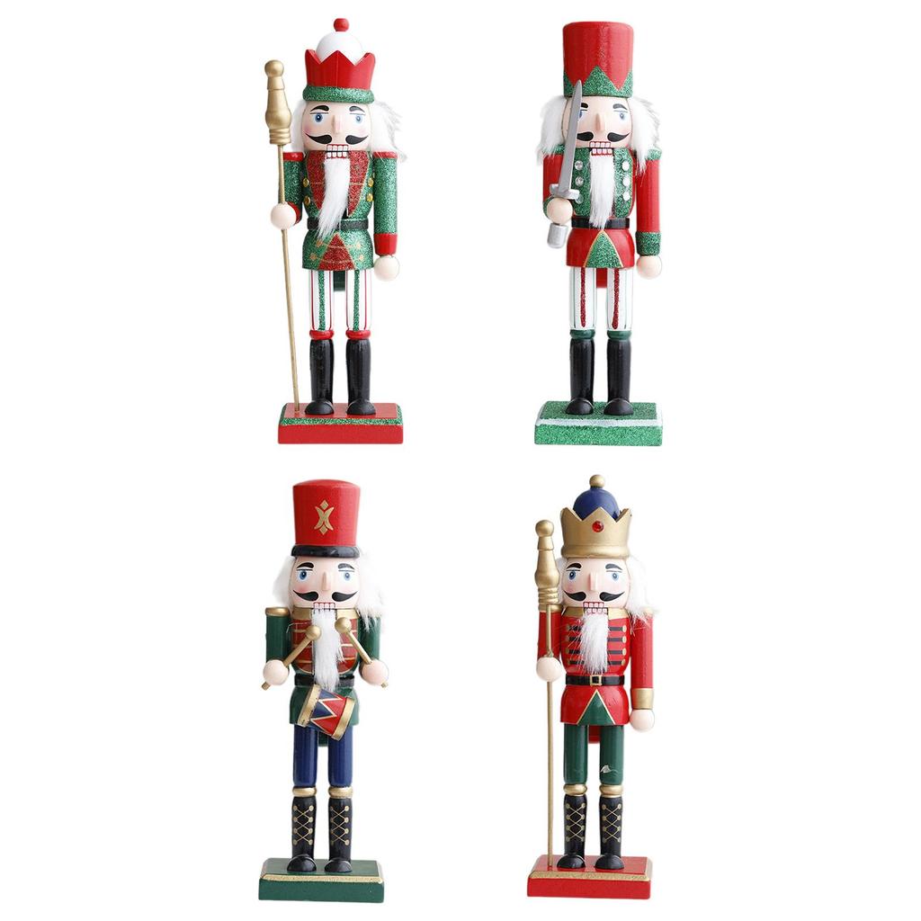 Nutcracker Figurine Christmas Decoration Standing Wooden Nutcracker Desktop