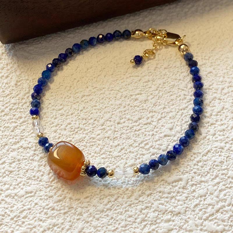 JYL TS Bracelet  Multi-gem Couple Style Strengthens Bond & Double Luck Bracelet-10/16+3cm зеленый лайм