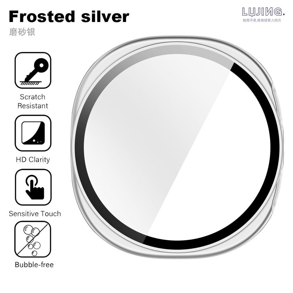 Vidrio+Funda para Samsung Galaxy Watch 8 Classic 46mm 40mm 44mm Protector de Pantalla de Vidrio Templado y Parachoques Protector de PC Duro Accesorios