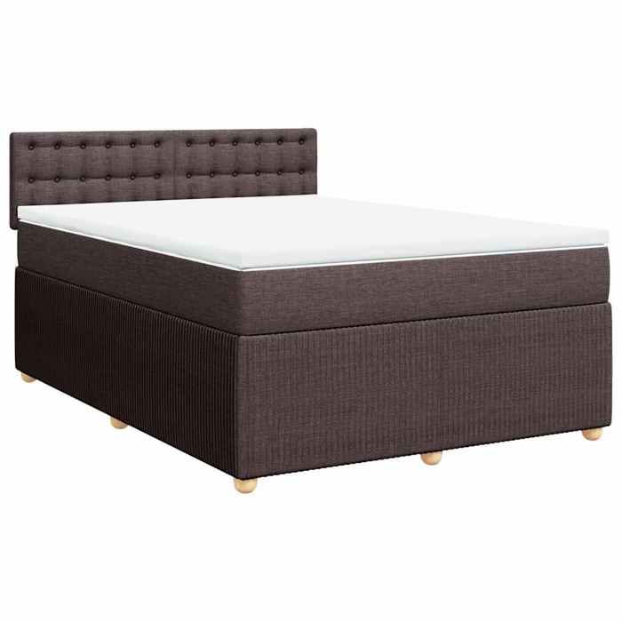 Exclusive House - Slatted Bed Base with Mattress Dark Brown 140x190 Cm