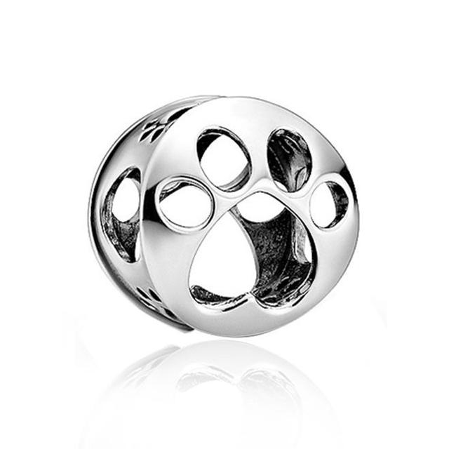 925 Sterling Silver Heart Paw Animal Clear Snowflake Sparkling Crown Pumpkin Charm Bead Fit Original Fashion Bracelet