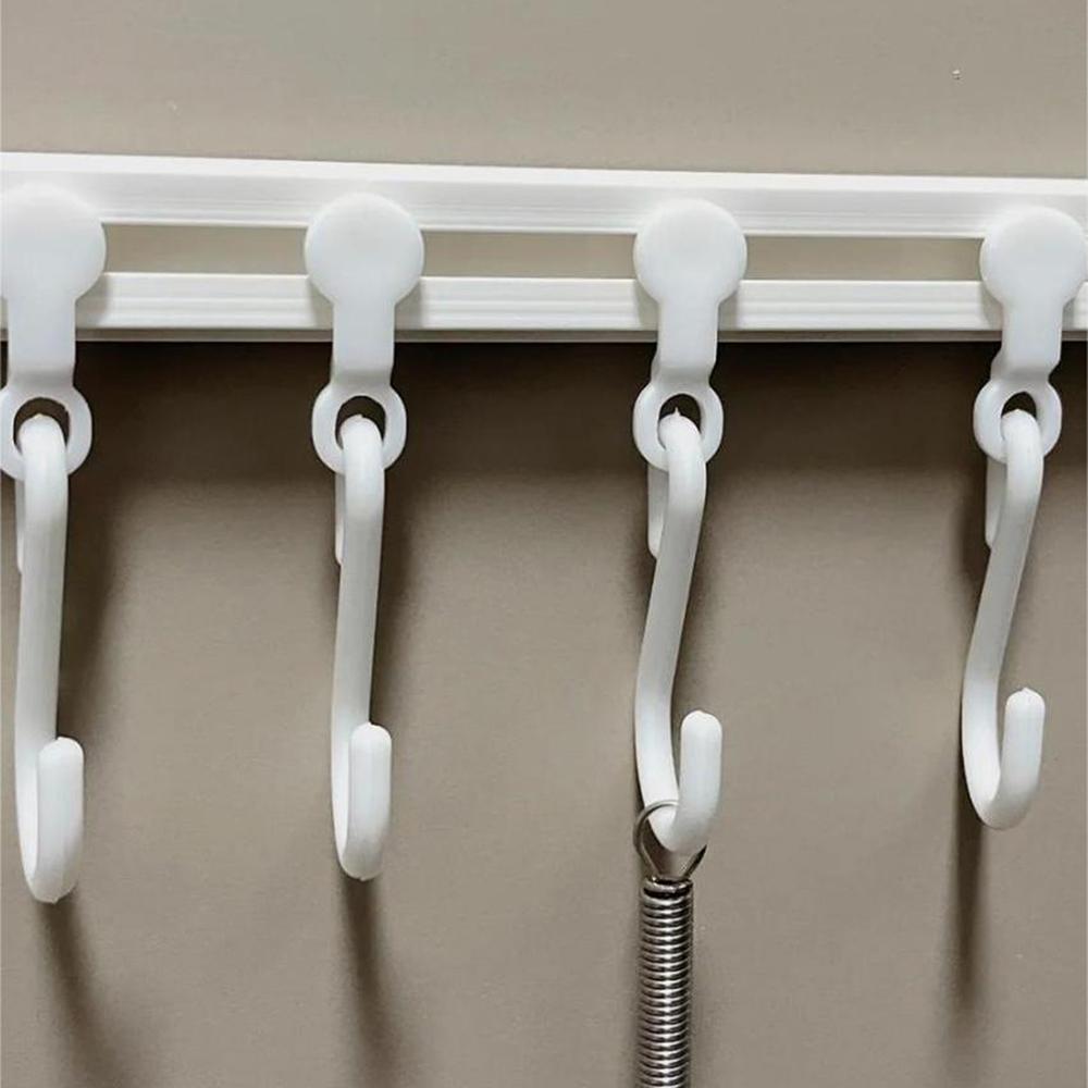 Kitchen Rail With Sliding Hooks Wall Mount Kitchen Utensil Rack Pan Pot Hangers Adhesive Utensil Hanger Wall Rack Rail Organizer