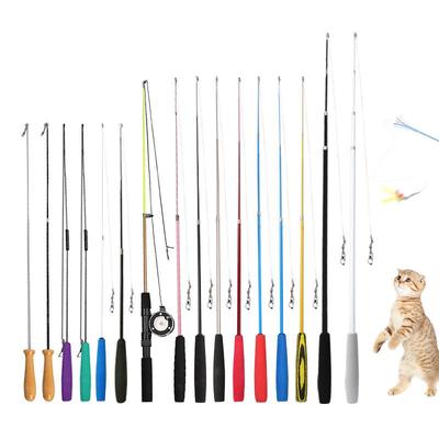 Three-section Telescopic Cat Teaser Stick with DIY Extension