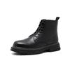 British Style Mens Leisure Genuine Leather Boots Lace-up Platform Shoes Business Office Dresses Cowboy Boot Black Ankle Botas