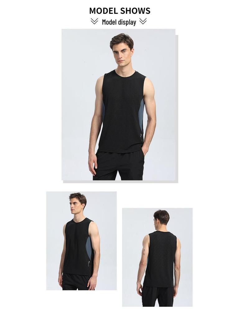 Custom Quick-Dry Reflective Fitness Vest with Breathable Ice Silk Short Sleeves