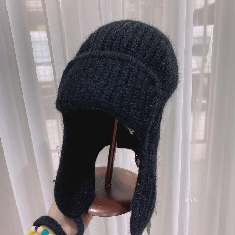 Winter Warm Knit Scarf Hat With Ear Flaps For Women