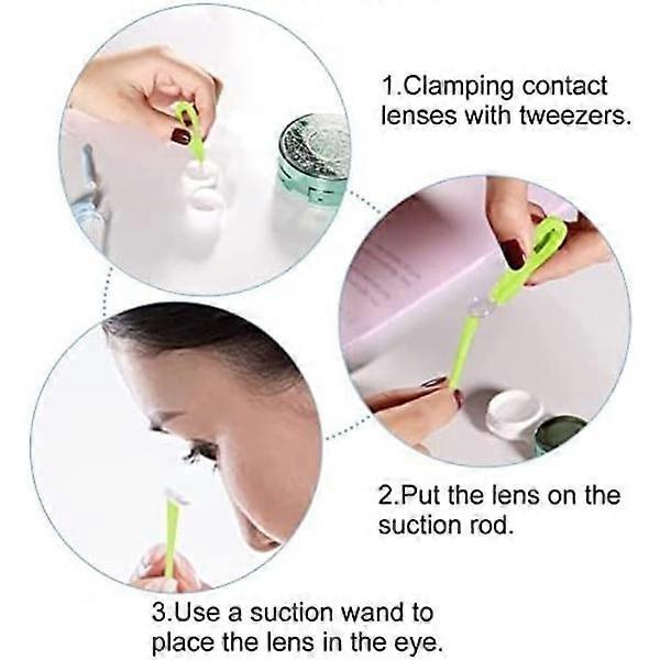 Applicatore per lenti a contatto, pinzette per lenti a contatto, strumento per lenti a contatto, ventosa per la rimozione delle lenti, dispositivo per la rimozione delle lenti a contatto con astuccio