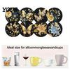 Faux Diamond Art Crafts Coasters Kit, 8 Christmas Round DIY Kit Craft Activities for Family with Holder, Wooden Heat Insulation Pads Drinks