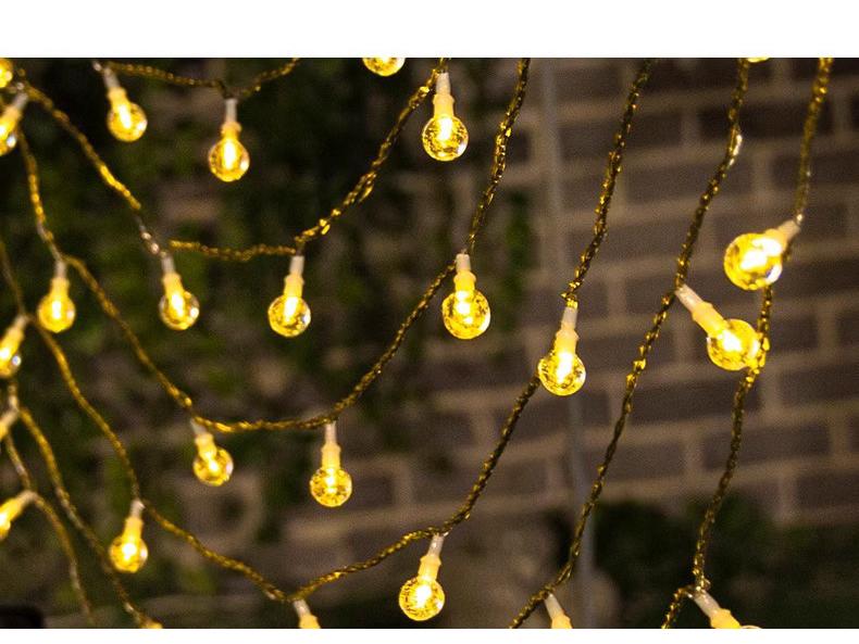 Color-Changing LED Solar String Lights - Outdoor Rainproof Fairy Lights for Camping and Courtyard Decoration